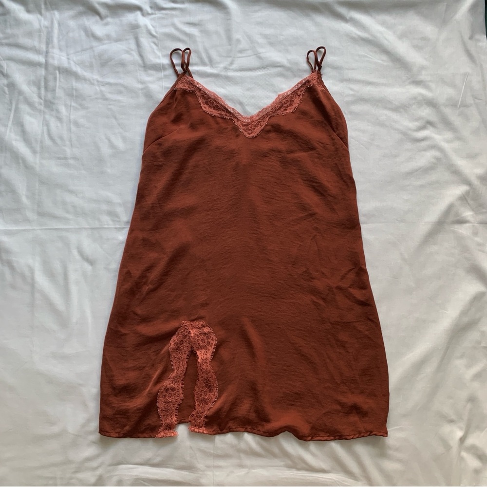 Urban outfitters orange lace slip dress